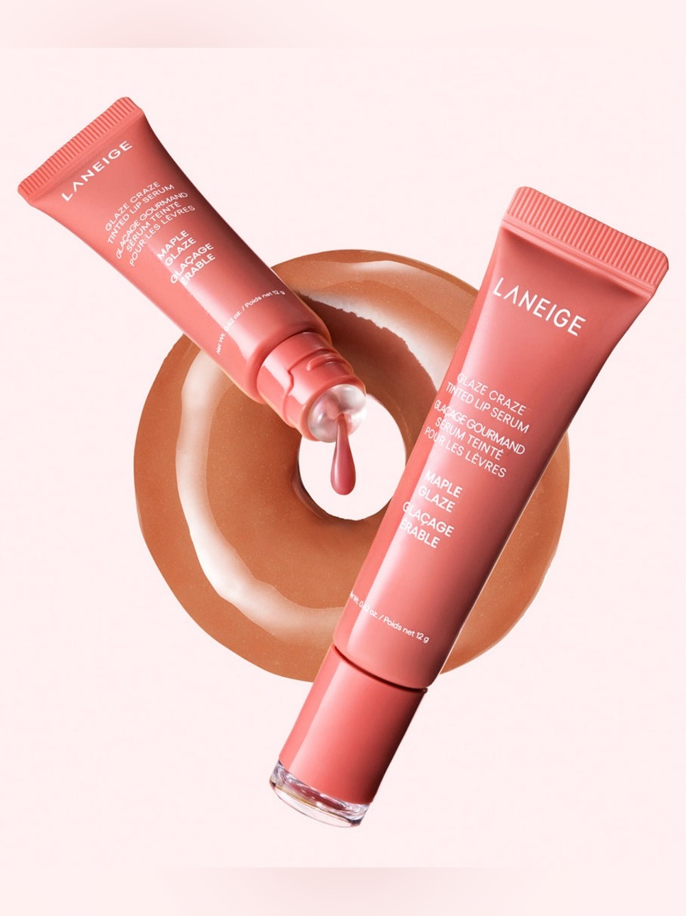LANEIGE Glaze Craze Tinted Lip Serum/MAPLE GLAZE (Pinky/ Brown) F/S 0.4 Oz. NIB!